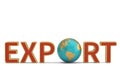 Exports word and globe business trade global corporations.3D ill