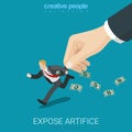 Expose artifice catch fiend businessman flat 3d vector isometric Royalty Free Stock Photo