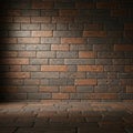 Exposed brick interior with a textured reddish-brown and dark gray pattern. The bricks Royalty Free Stock Photo