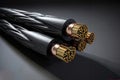 Exposed Conductors in Complex Power Cable Structure, generative ai Royalty Free Stock Photo
