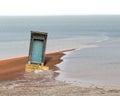 Exposed door at low tide abstract