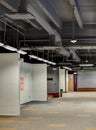 Exposed duct work in the ceiling of a school Royalty Free Stock Photo