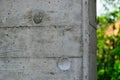 exposed exterior concrete wall closeup detail. chamfered corner. concrete texture. formwork imprint Royalty Free Stock Photo