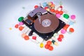 An exposed hard drive Royalty Free Stock Photo