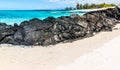 Exposed Lava Reef on The Shore of Makalawena Beach Royalty Free Stock Photo