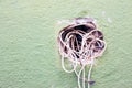 Exposed wire in the electrical wiring Royalty Free Stock Photo