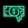 Exposing Fake Money neon glow icon illustration