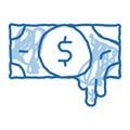 Exposing Fake Money doodle icon hand drawn illustration