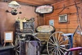 Exposition of old tools inside a restaurant