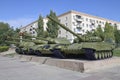 Exposition of Soviet tanks at the `Battle of Stalingrad` Museum. Volgograd