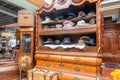 Exposition of vintage furniture at Dutch flea market