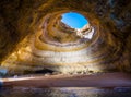 Famous sea cave at Benagil beach in Algarve, Portugal Royalty Free Stock Photo