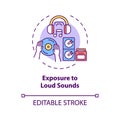 Exposure to loud sounds concept icon