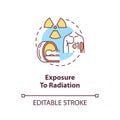 Exposure to radiation concept icon