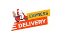 Express bike delivery scooter vector icon. Motorbike pizza fast food delivery free express shipment