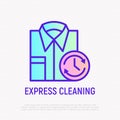 Express cleaning: folded shirt with timer