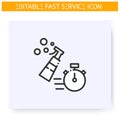 Express cleaning line icon. Editable illustration