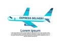 Express delivery airplane transport parcel packages international transportation shipping industrial concept isolated Royalty Free Stock Photo