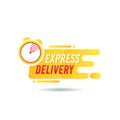 Express delivery badge with stopwatch icon template