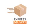 Express delivery with Carton packaging box. Fast delivery. Flat vector illustration