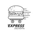 Express delivery concept. Burger or fast food service, order, fa