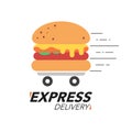 Express delivery concept. Burger or fast food service, order, fa