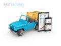Express Delivery, Fast deliverycar 3d illustration isolated white
