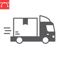 Express delivery glyph icon