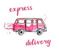 Express delivery hand drawn illustration
