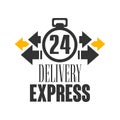 Express delivery 24 hours logo design template, vector Illustration on a white background Royalty Free Stock Photo