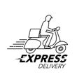 Express delivery icon concept. Scooter motorcycle service, order