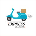 Express delivery icon concept. Scooter motorcycle service, order