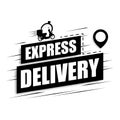 Express delivery icon on a white background. Motorcycle with stopwatch icon for service, order, fast, free