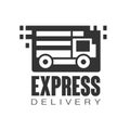 Express delivery logo design template, black vector Illustration on a white background Royalty Free Stock Photo