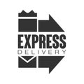 Express delivery logo design template, black vector Illustration on a white background Royalty Free Stock Photo