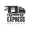 Express delivery logo design template, black vector Illustration on a white background Royalty Free Stock Photo