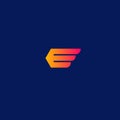 Express delivery logo. The letter E as winged arrow showing the direction.