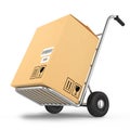 Express delivery package on a cart