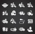 Express delivery related icons set on background for graphic and web design. Creative illustration concept symbol for Royalty Free Stock Photo