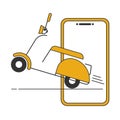 Express delivery ride motorcycle icon banner