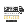 Express delivery service est 1986 logo design template, vector Illustration on a white background Royalty Free Stock Photo