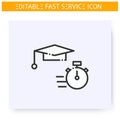 Express education line icon. Editable illustration