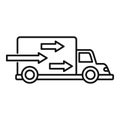 Express free delivery icon, outline style