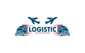 express logistic transportation concept logo design template