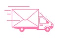 Express mail postal van delivery vector icon logo