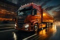 Express road streaked Trucks speed creates motion blur, embodying rapid transport