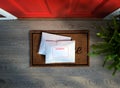 Express service envelopes delivered to door step.