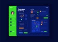 Express shipping tablet interface vector template Royalty Free Stock Photo