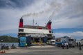 Express Skiathos Ferry boat from Hellenic Seaways company arrives at the port of Skiathos island, Greece