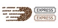 Express Textured Seal Stamps with Notches and Rush Bolide Mosaic of Coffee Grain